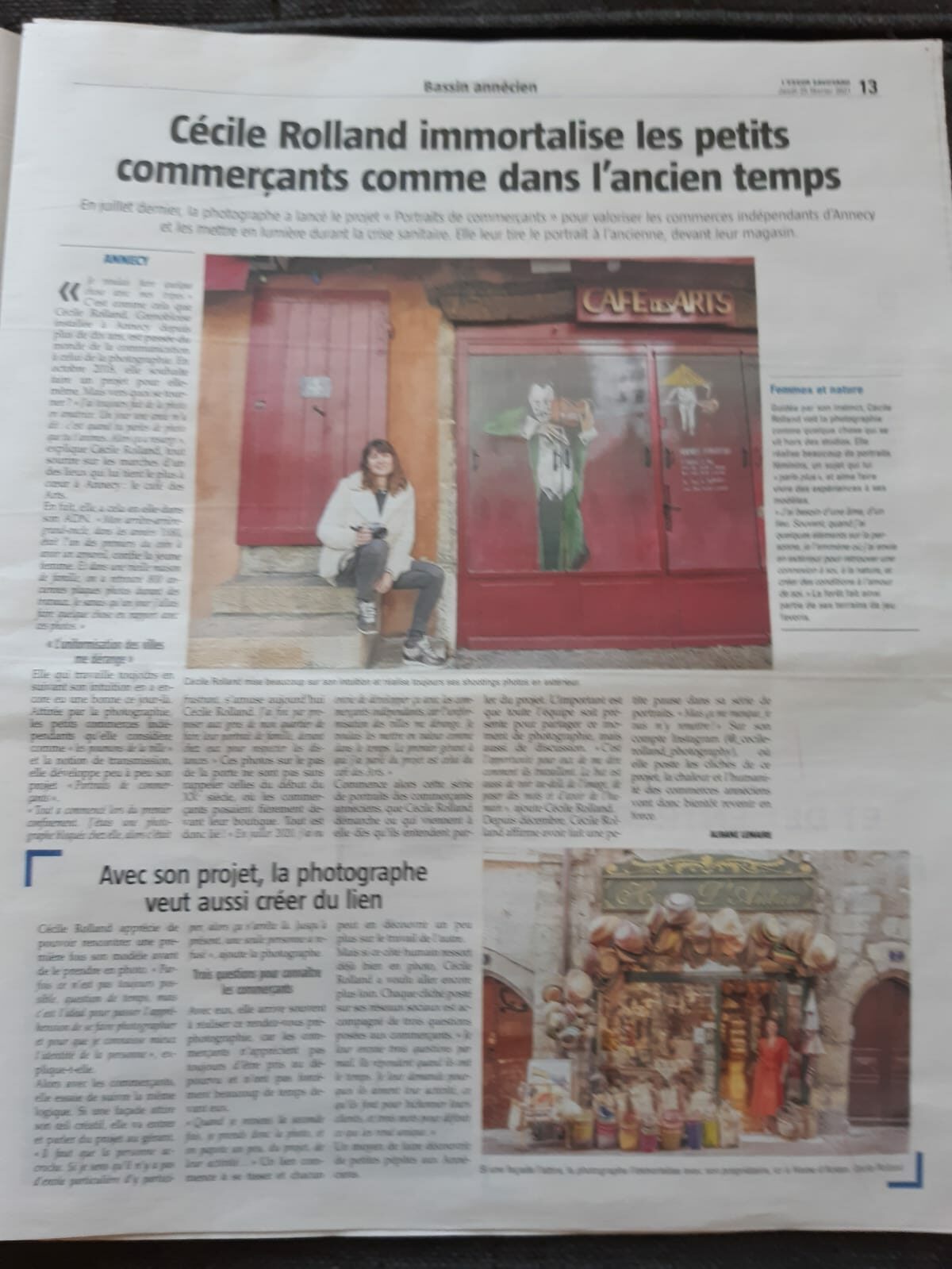 Article presse projet commerçants annecy